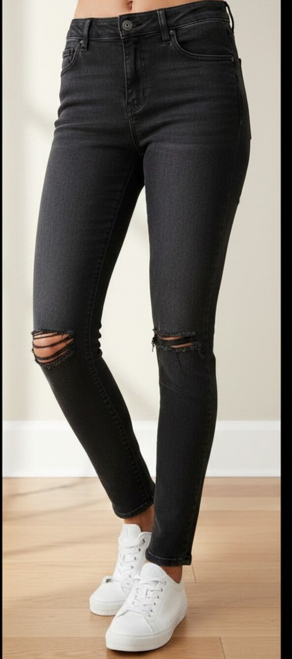 Buffalo David Bitton Curve Skinny Black Jeans Women Stretch Mid Rise | SIZE 28